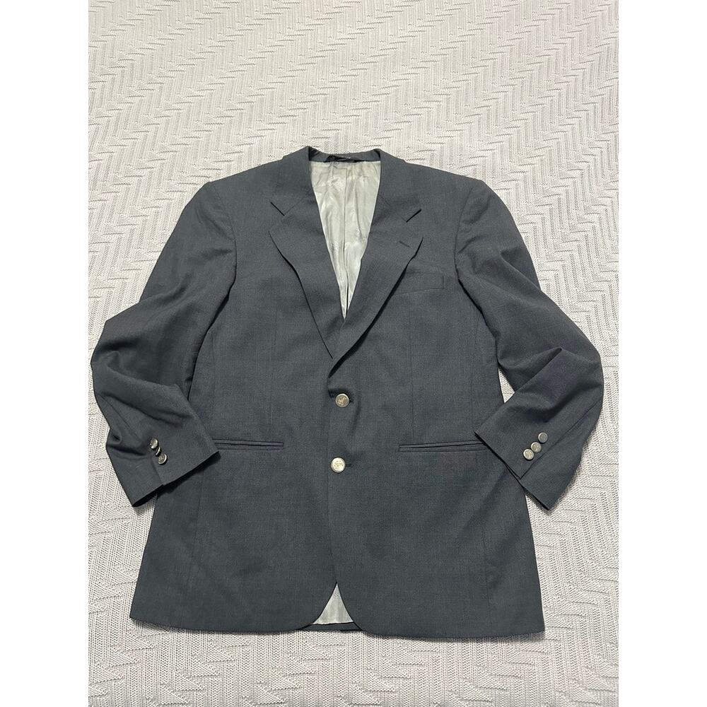 Vintage Burberry gray lightweight wool two button blazer size 40R
